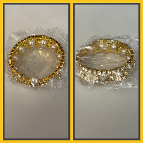 💍New💍 Girls Crystal Pearl Rhinestone Wrap Around Bracelet 💍 - Picture 8 of 8